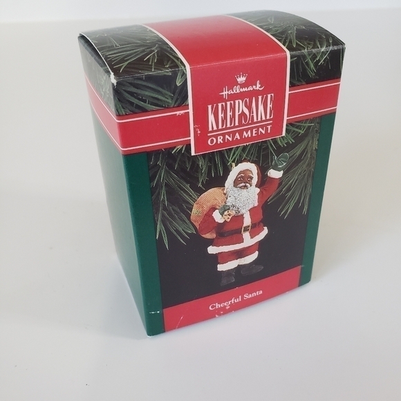 NEW Vintage Hallmark Keepsake Ornament Cheerful Santa African American 1992 - Picture 1 of 3